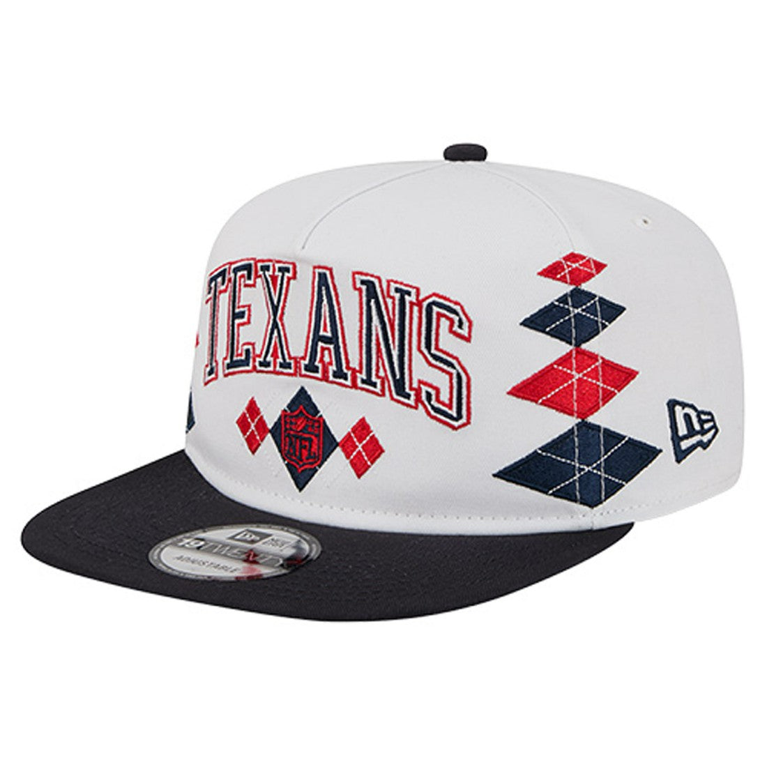 Houston Texans New Era Argyle 19TWENTY Adjustable Hat White
