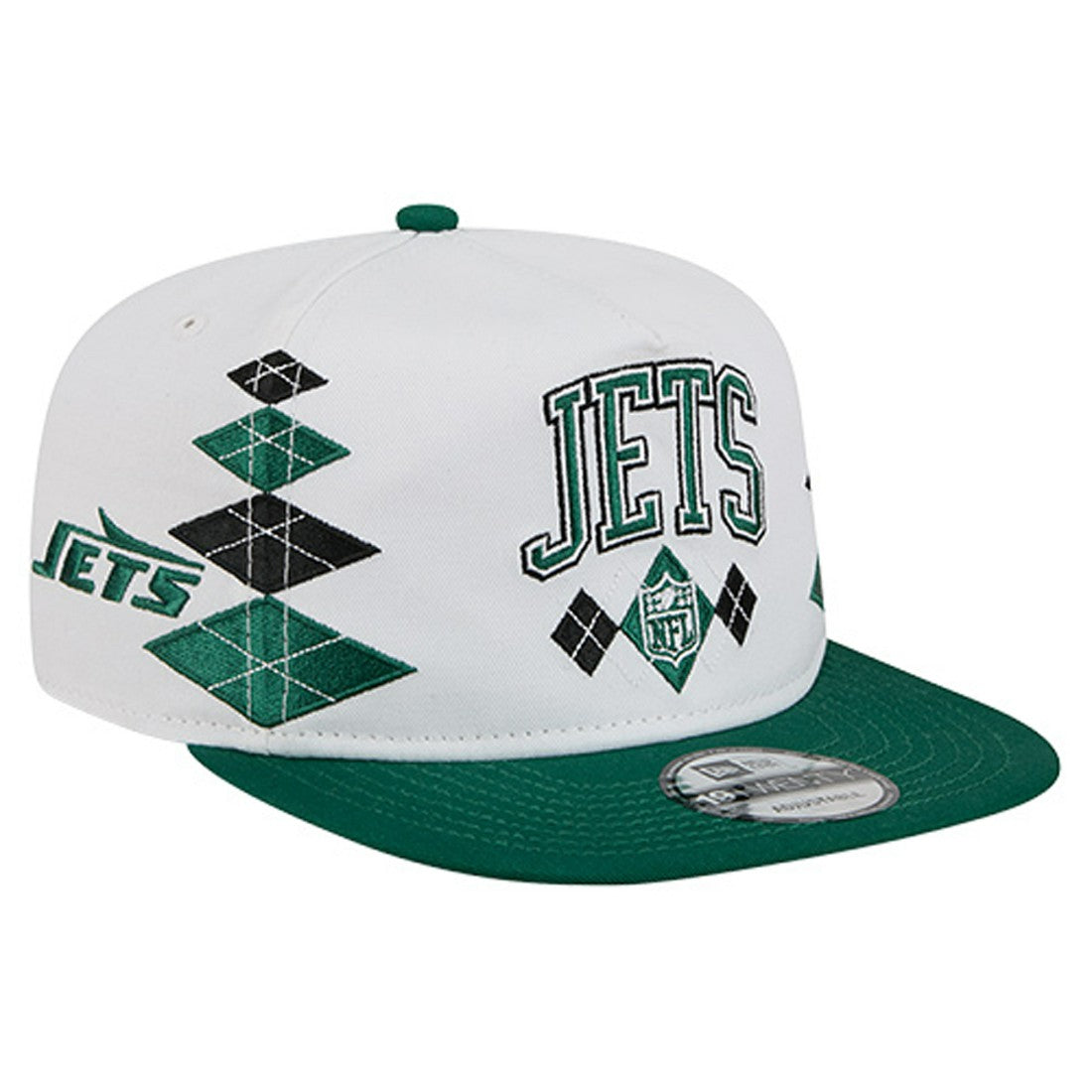 New York Jets New Era Argyle 19TWENTY Adjustable Hat White