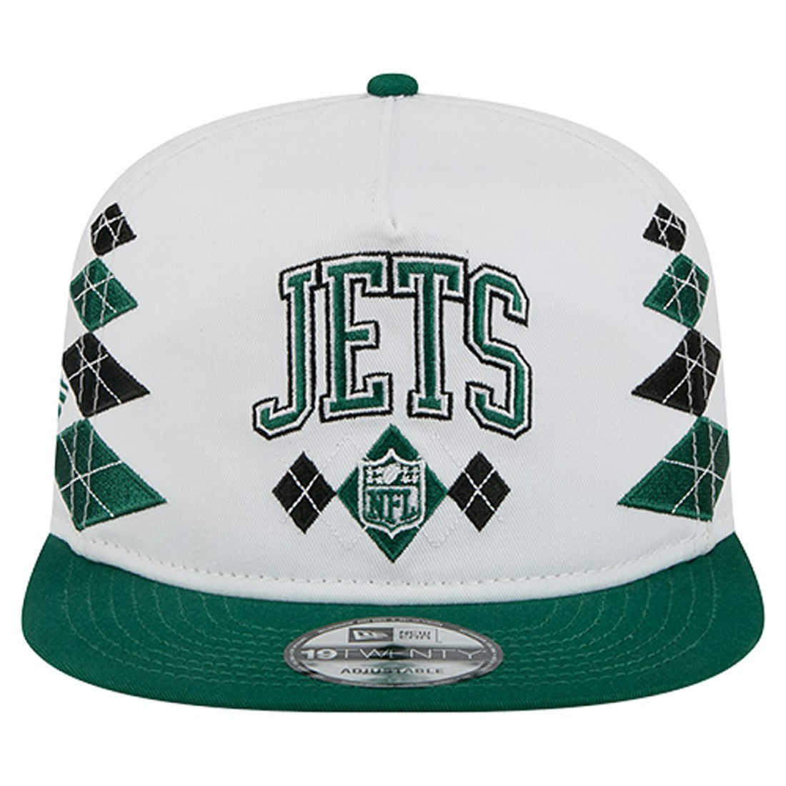 New York Jets New Era Argyle 19TWENTY Adjustable Hat White
