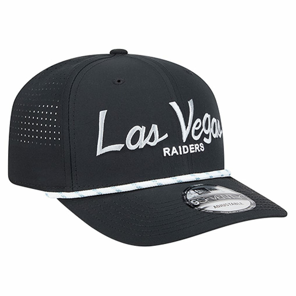 Las Vegas Raiders New Era Script 9SEVENTY Adjustable Hat Black