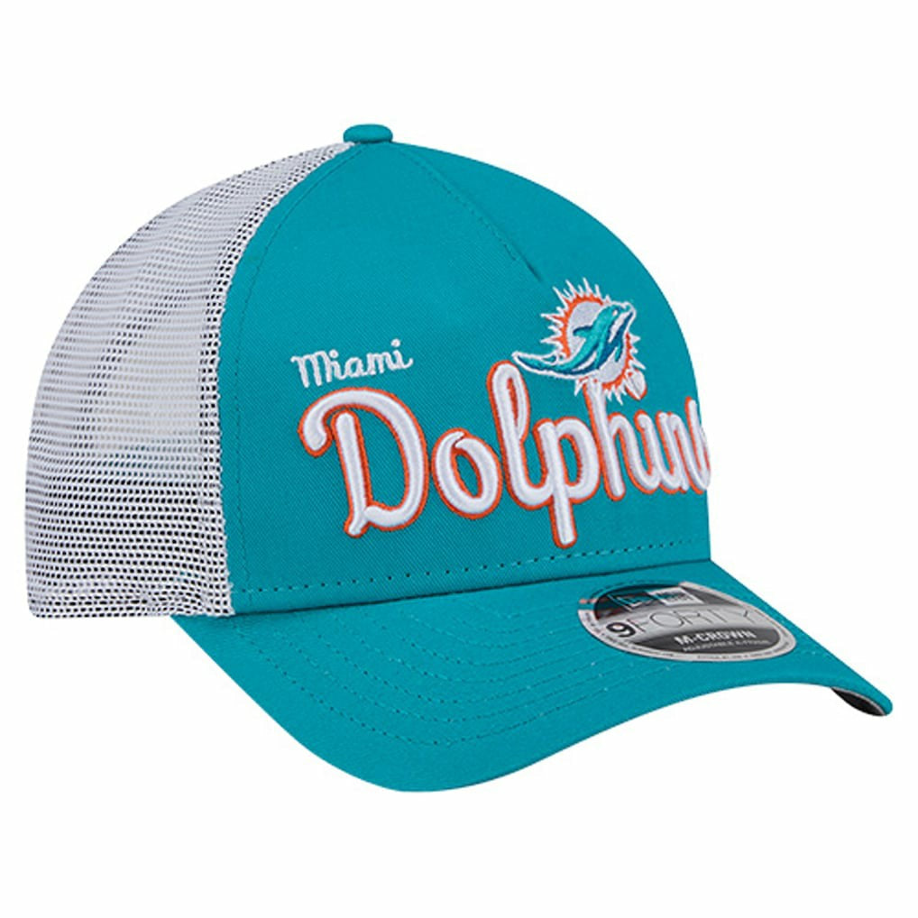 Miami Dolphins New Era Side Lines 9FORTY Adjustable Hat Aqua