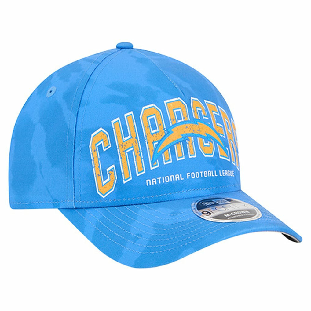 Los Angeles Chargers New Era Tie Dye Fade 9Forty M-Crown A-Frame Adjustable Hat Powder Blue