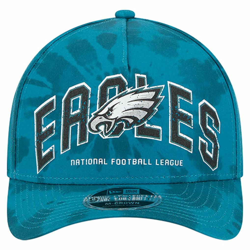 Philadelphia Eagles New Era Tie Dye Fade 9Forty M-Crown A-Frame Adjustable Hat Midnight Green