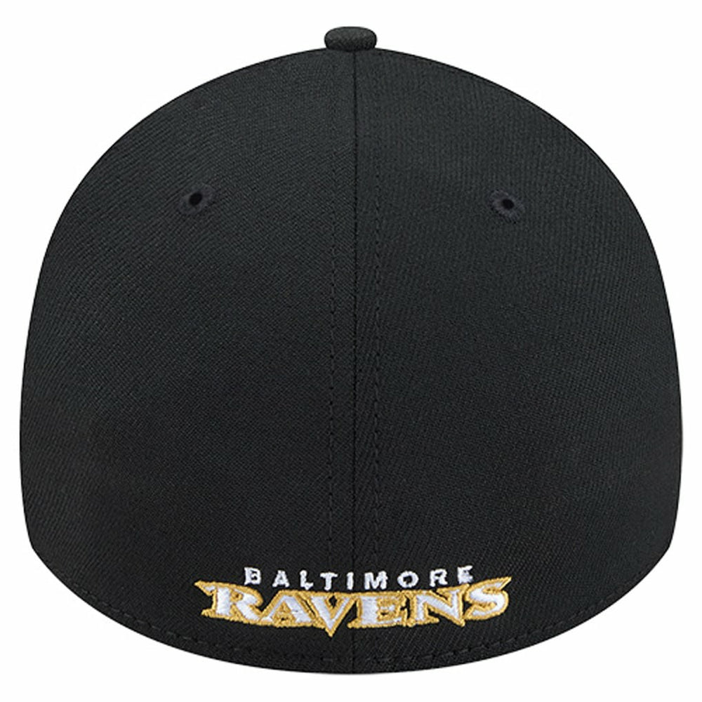 Baltimore Ravens New Era Overlap Logo 39THIRTY Stretch Fit Hat Black