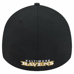 Baltimore Ravens New Era Overlap Logo 39THIRTY Stretch Fit Hat Black
