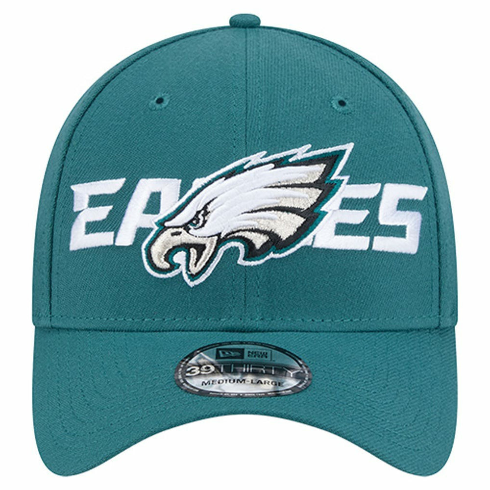 Philadelphia Eagles New Era Overlap Logo 39THIRTY Stretch Fit Hat Midnight Green