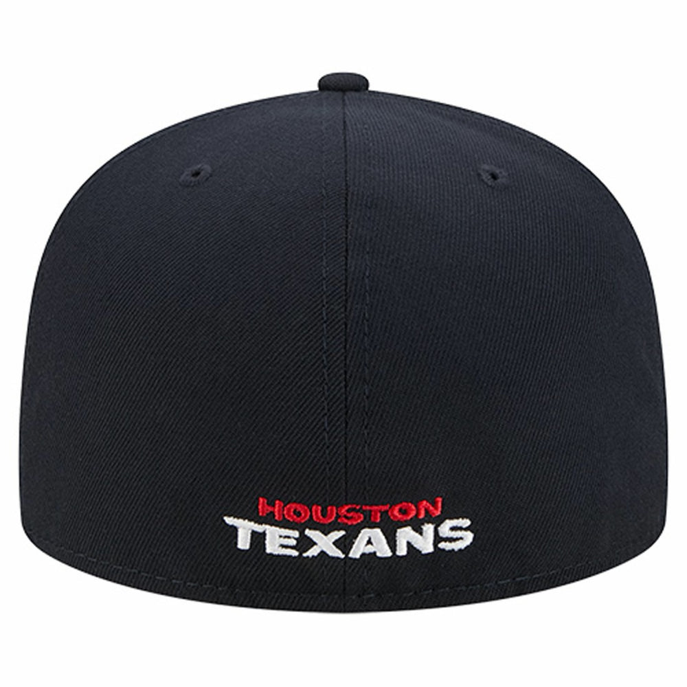 Houston Texans New Era Overlap Wordmark 59FIFTY Fitted Hat Navy