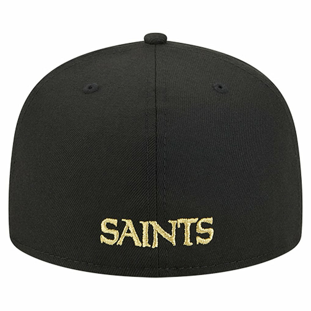 New Orleans Saints New Era Overlap Wordmark 59FIFTY Fitted Hat Black