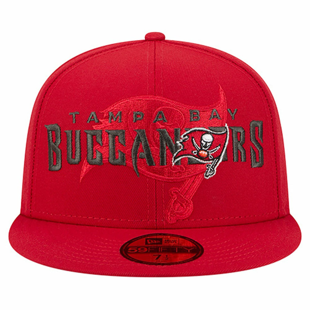 Tampa Bay Buccaneers New Era Overlap Wordmark 59FIFTY Fitted Hat Red