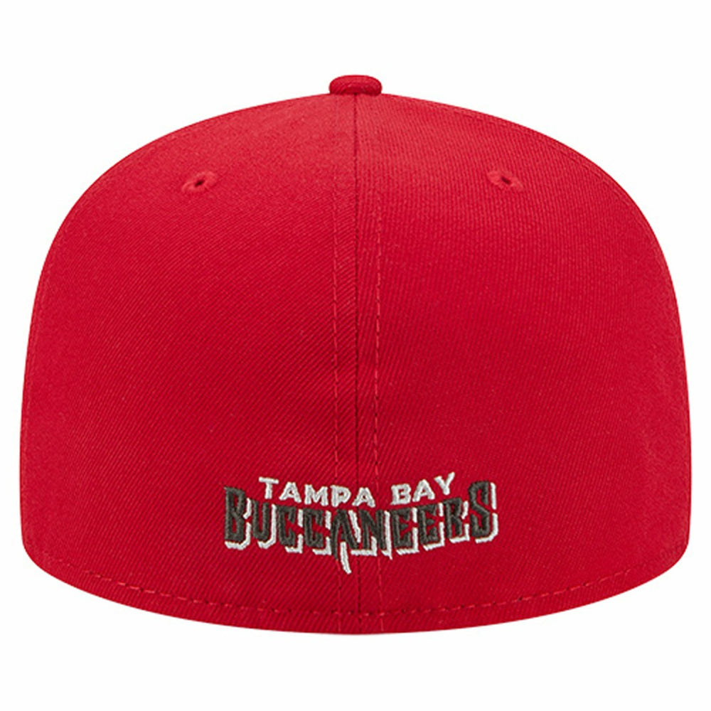 Tampa Bay Buccaneers New Era Overlap Wordmark 59FIFTY Fitted Hat Red