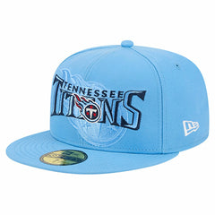Tennessee Titans New Era Overlap Wordmark 59FIFTY Fitted Hat Light Blue