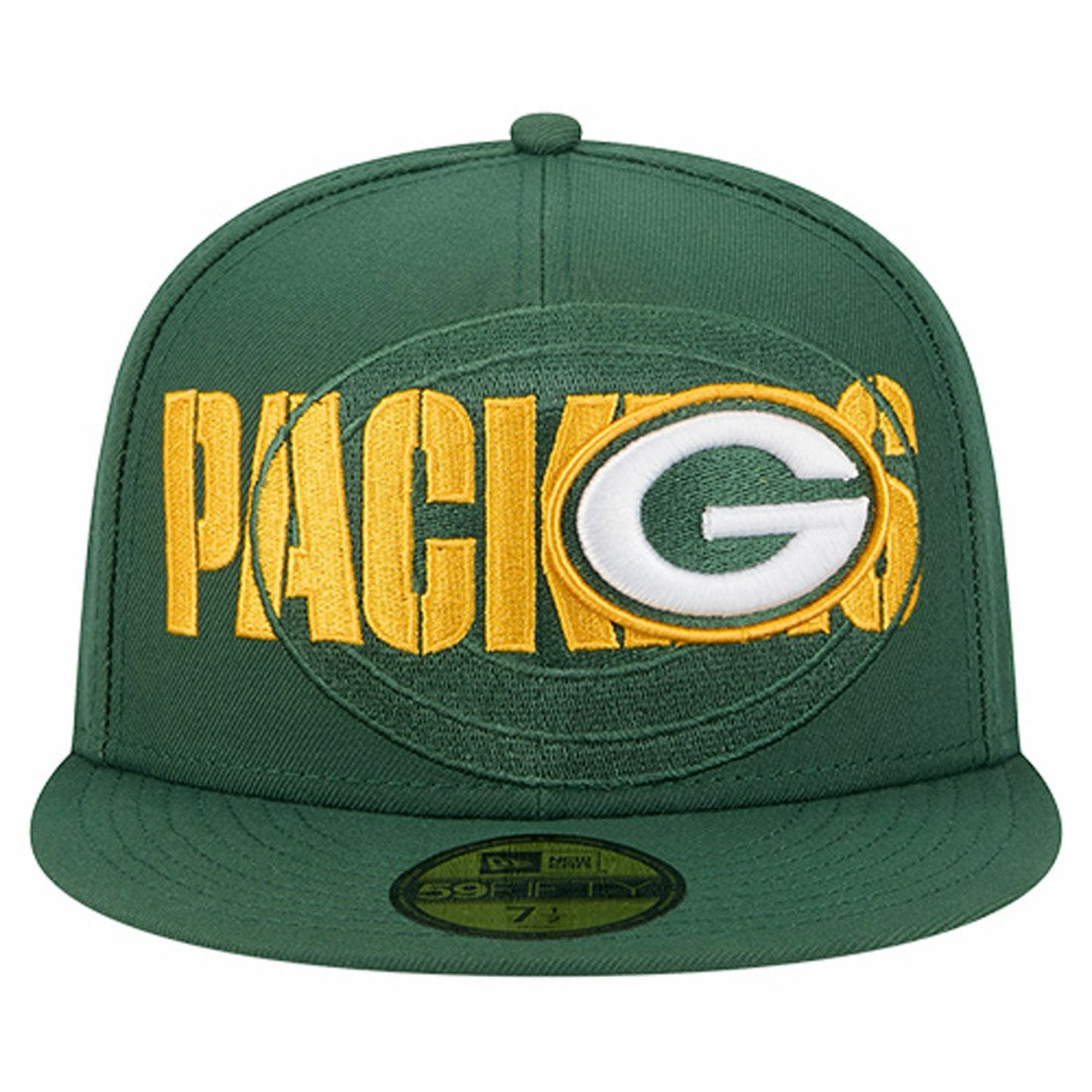 Green Bay Packers New Era Overlap Wordmark 59FIFTY Fitted Hat Green