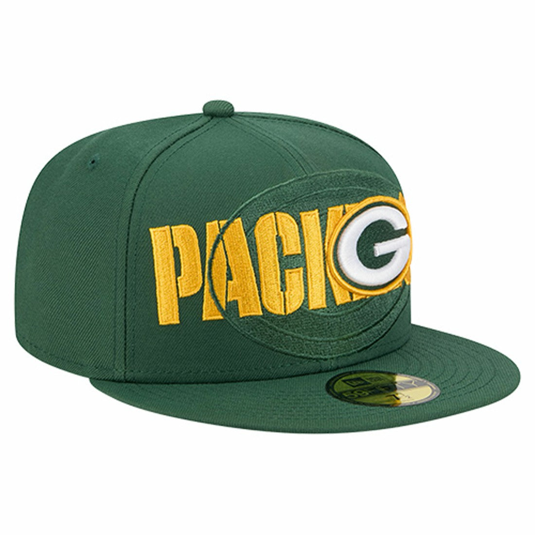 Green Bay Packers New Era Overlap Wordmark 59FIFTY Fitted Hat Green