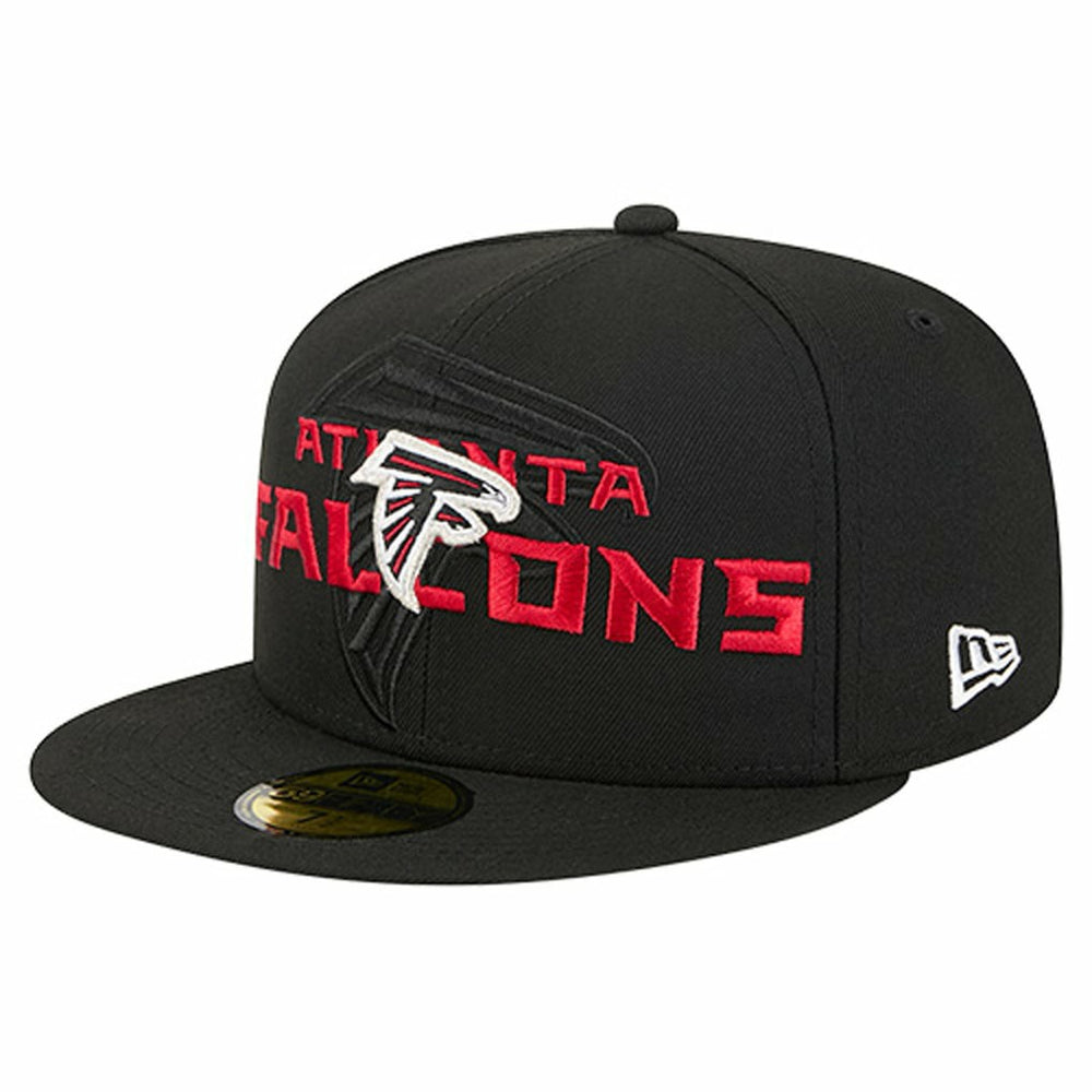 Atlanta Falcons New Era Overlap Wordmark 59FIFTY Fitted Hat Black