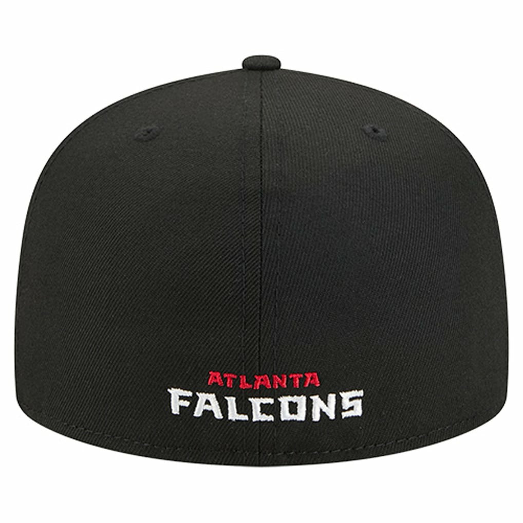 Atlanta Falcons New Era Overlap Wordmark 59FIFTY Fitted Hat Black
