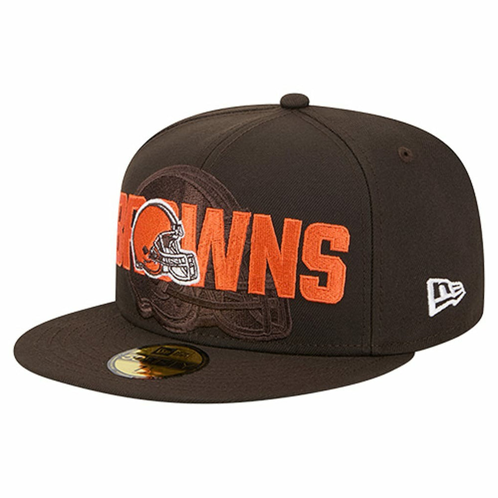 Cleveland Browns New Era Overlap Wordmark 59FIFTY Fitted Hat Brown