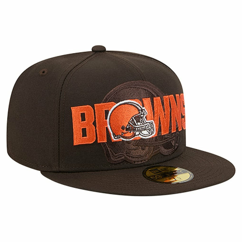 Cleveland Browns New Era Overlap Wordmark 59FIFTY Fitted Hat Brown