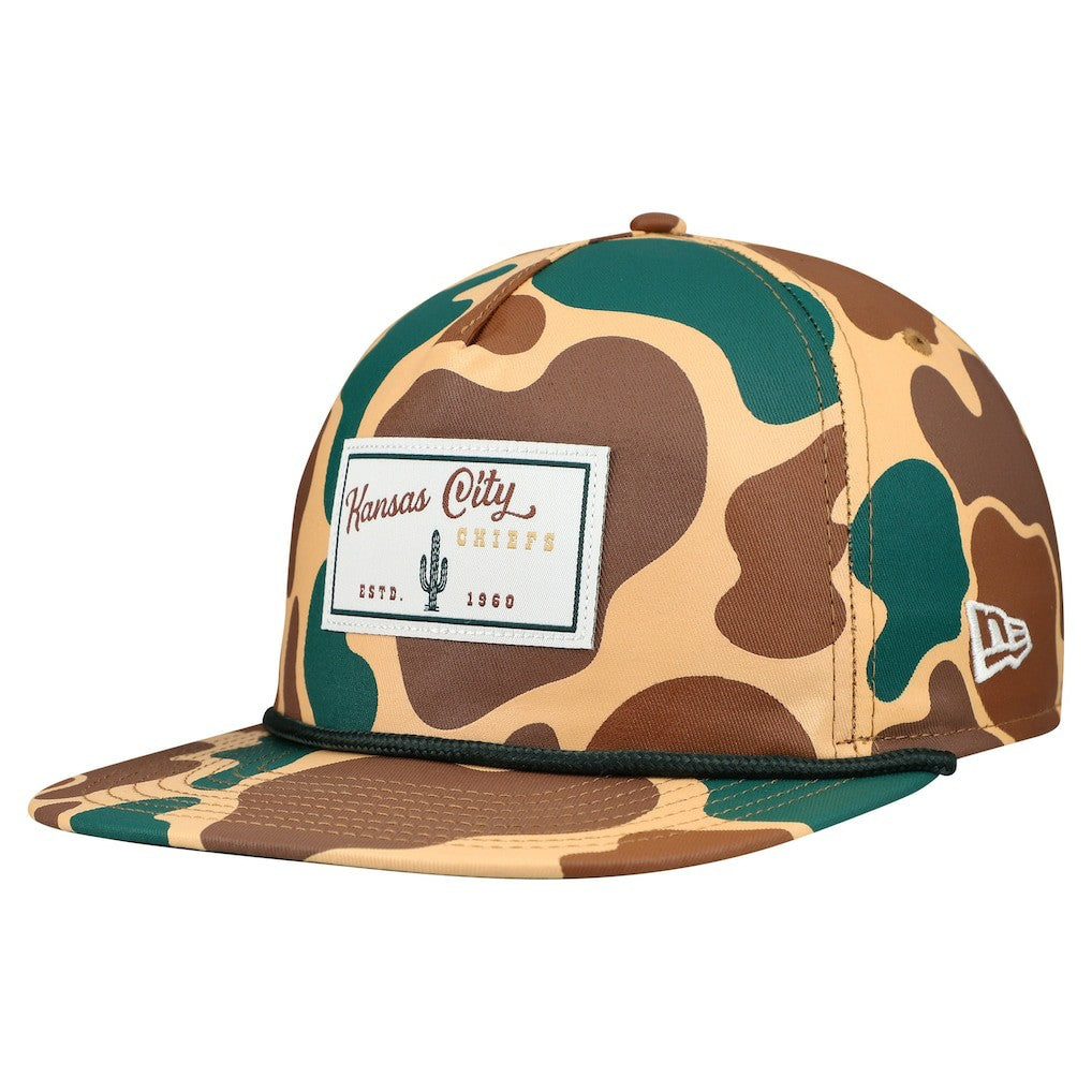 Kansas City Chiefs New Era Duck Rope 19TWENTY Snapback Hat Camo