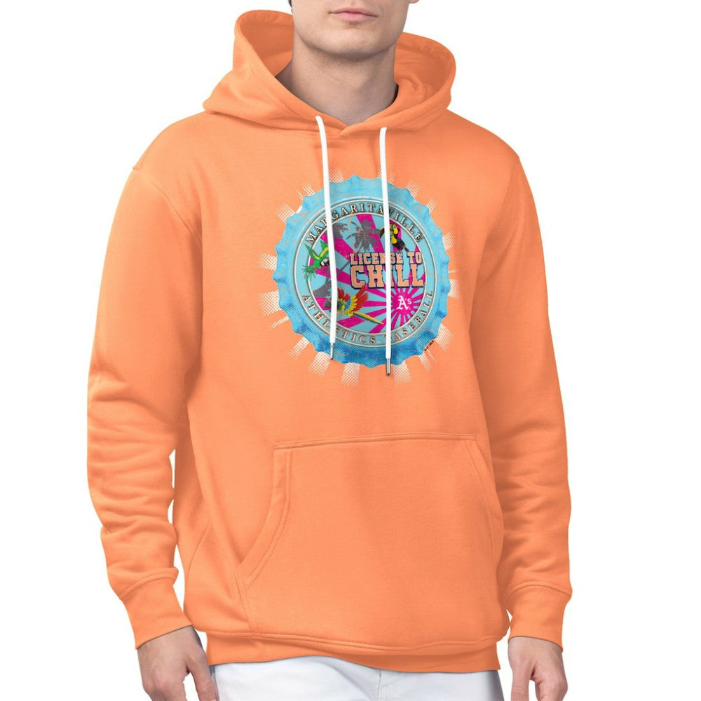 Athletics Margaritaville Chill Bottle Cap Fleece Pullover Hoodie - Orange - MLB Discount