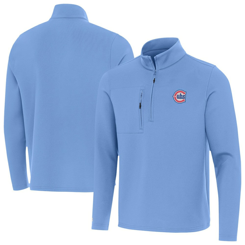 Chicago Cubs Antigua Alternate Logo Insider Quarter-Zip Pullover - Powder Blue - MLB Discount