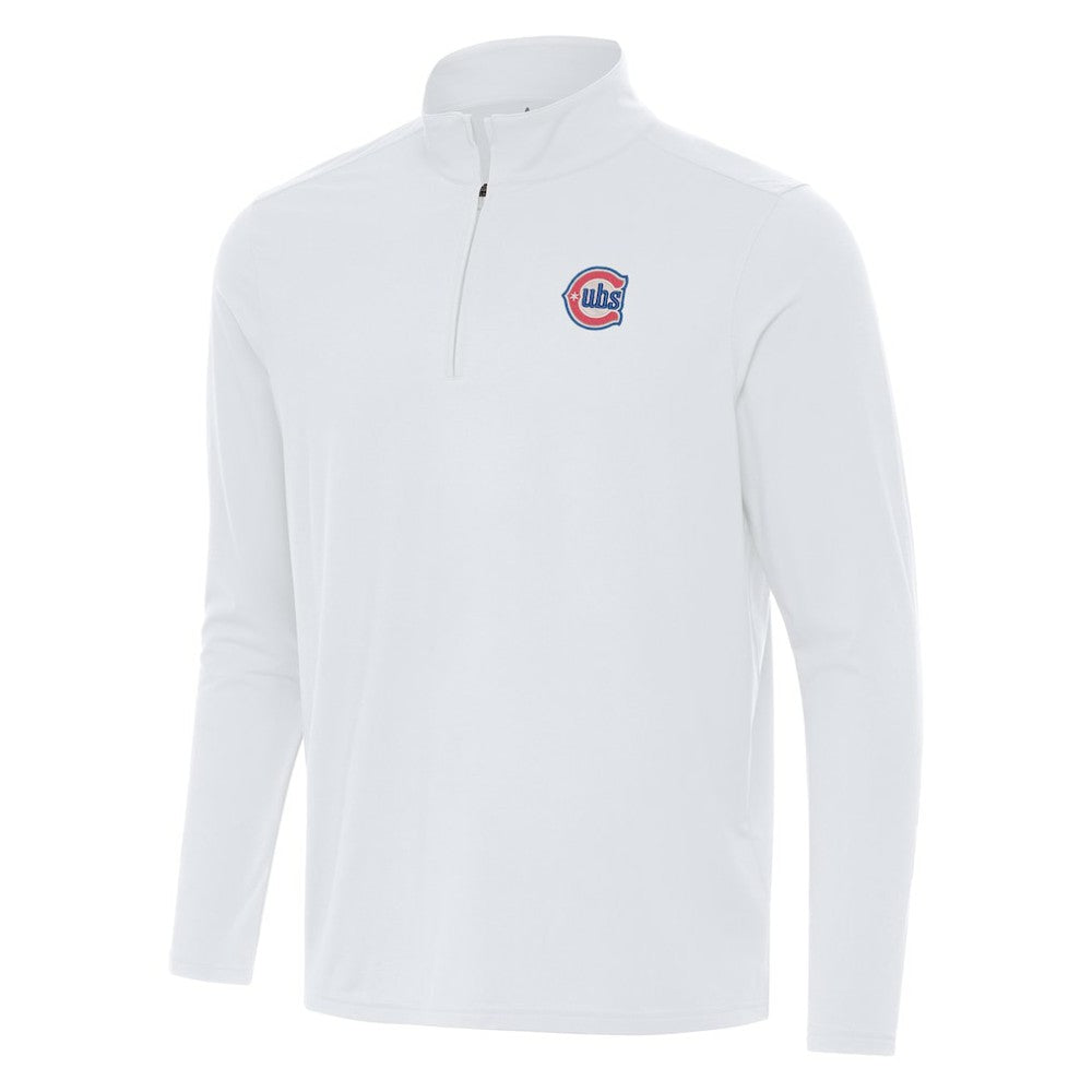 Chicago Cubs Antigua Alternate Logo Intent Quarter-Zip Pullover - White - MLB Lifestyle