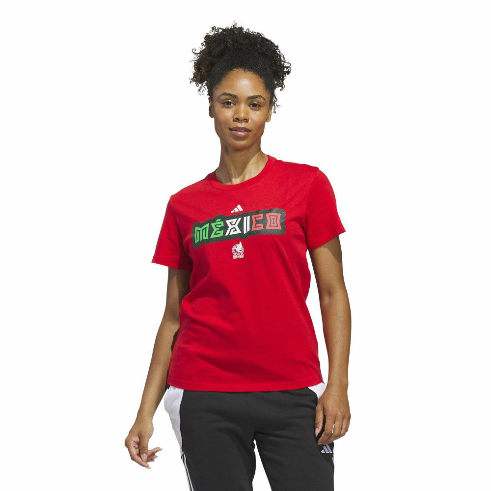 Mexico National Team Women's Jersey Hook T-Shirt Red - Adidas