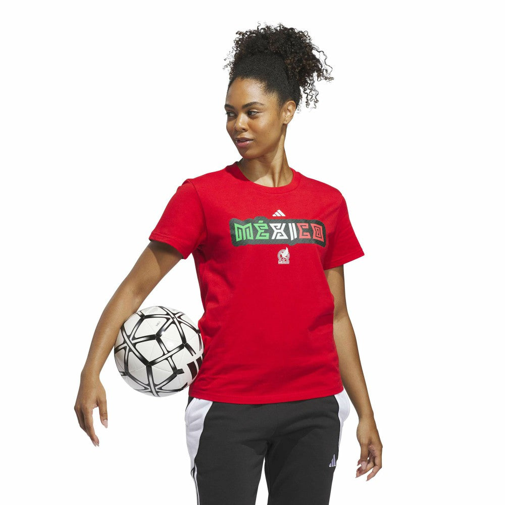 Mexico National Team Women's Jersey Hook T-Shirt Red - Adidas