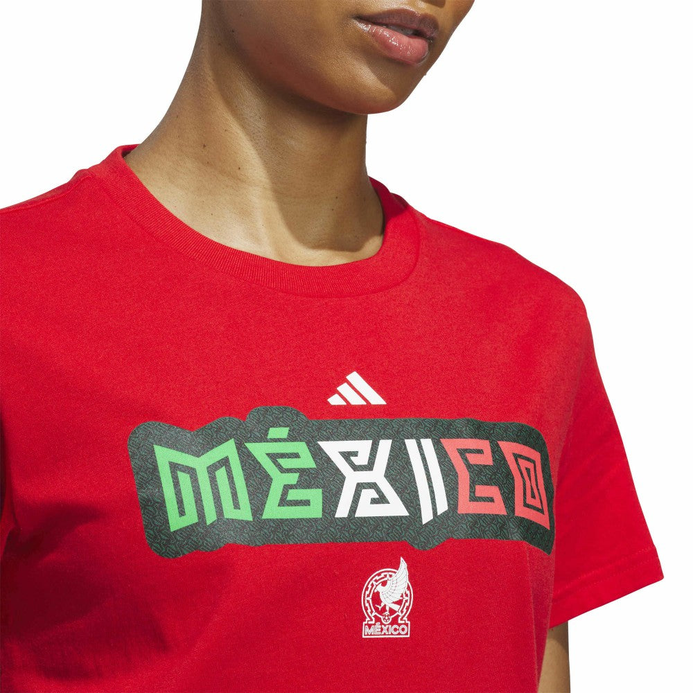 Mexico National Team Women's Jersey Hook T-Shirt Red - Adidas