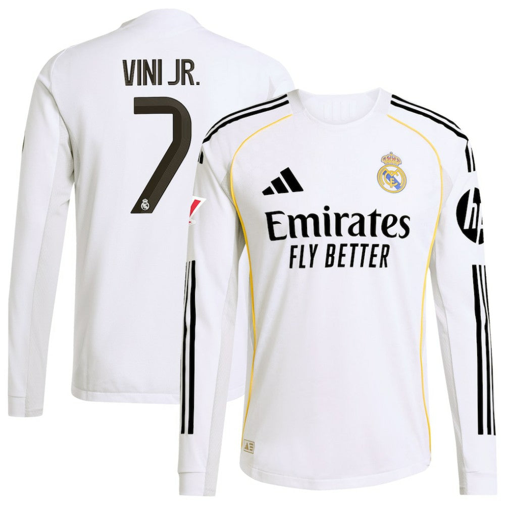 Vini Jr. Real Madrid 2025/26 Home Long Sleeve Jersey White - Adidas sale
