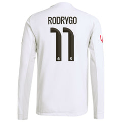 Rodrygo Real Madrid 2025/26 Home Long Sleeve Jersey White - Adidas for sale
