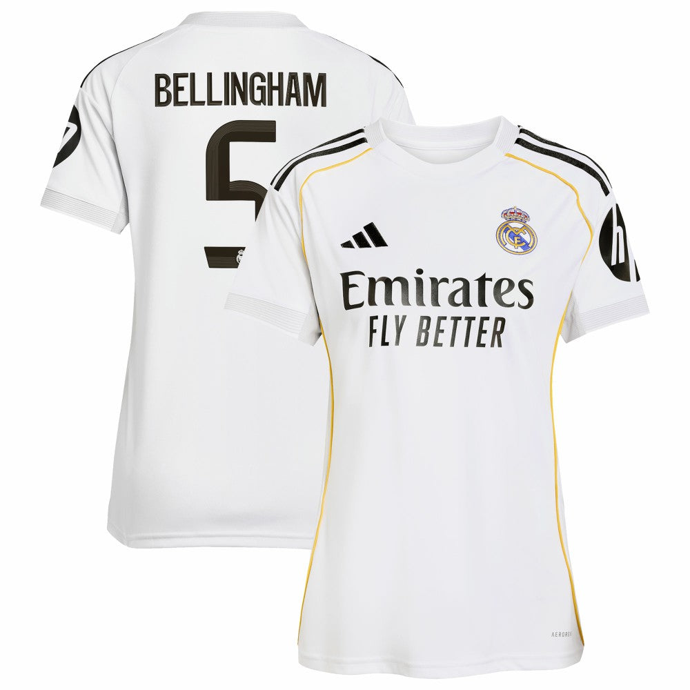 Jude Bellingham Real Madrid Women's 2025/26 Home Replica Jersey White - Adidas