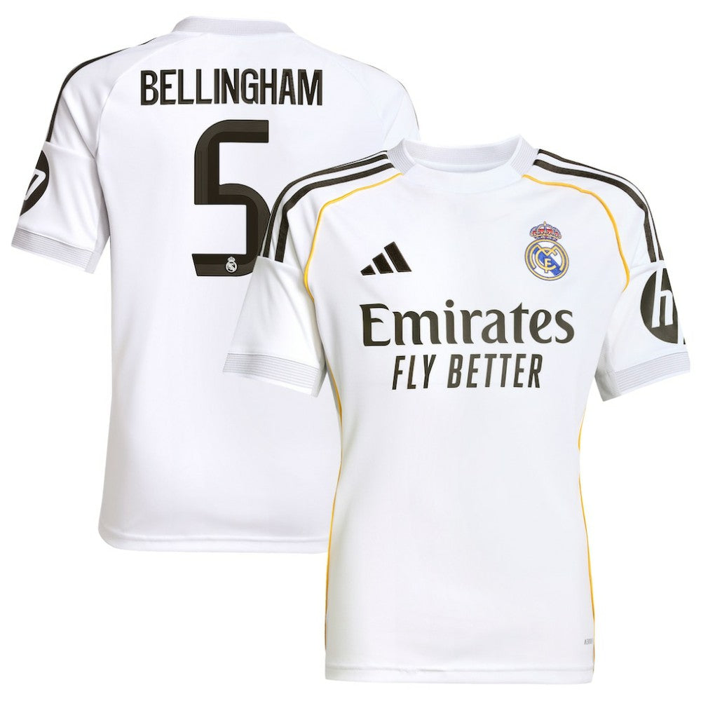 Jude Bellingham Real Madrid Youth 2025/26 Home Replica Jersey White - Adidas Discount