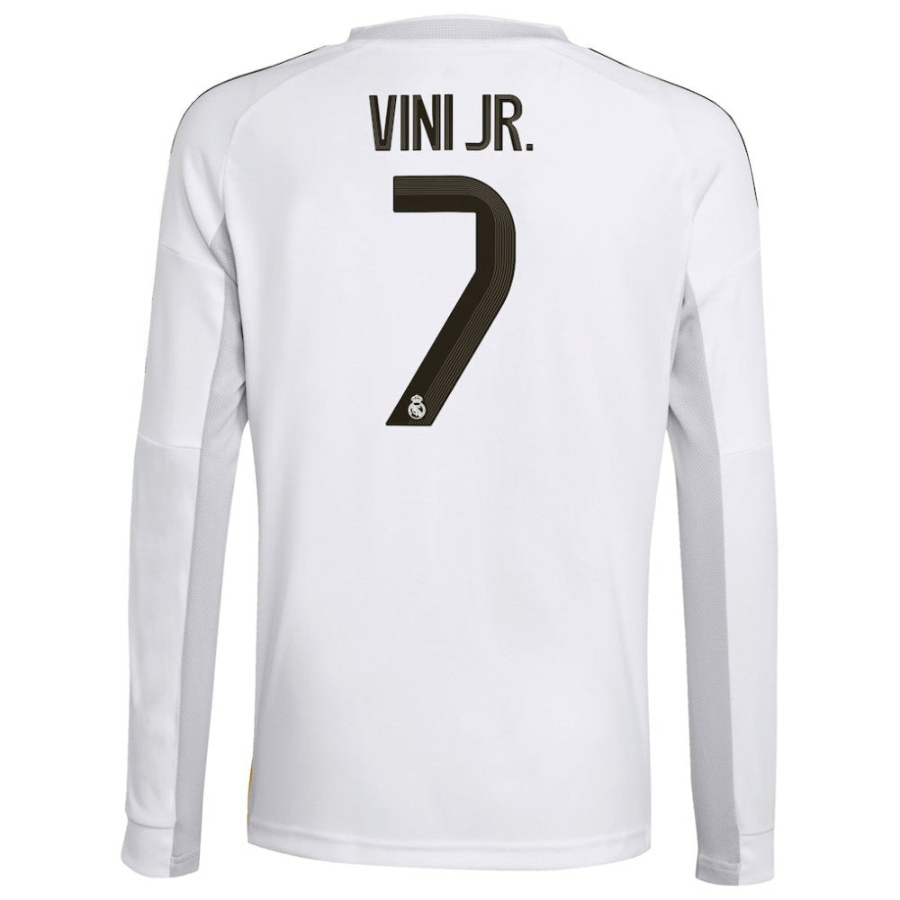 Vini Jr. Real Madrid Youth 2025/26 Home Replica Long Sleeve Jersey White - Adidas
