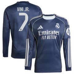 Vini Jr. Real Madrid 2025/26 Home Long Sleeve Replica Player Jersey Blue - Adidas Discount