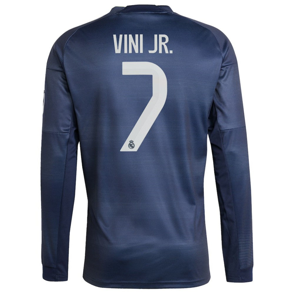 Vini Jr. Real Madrid 2025/26 Home Long Sleeve Replica Player Jersey Blue - Adidas Discount