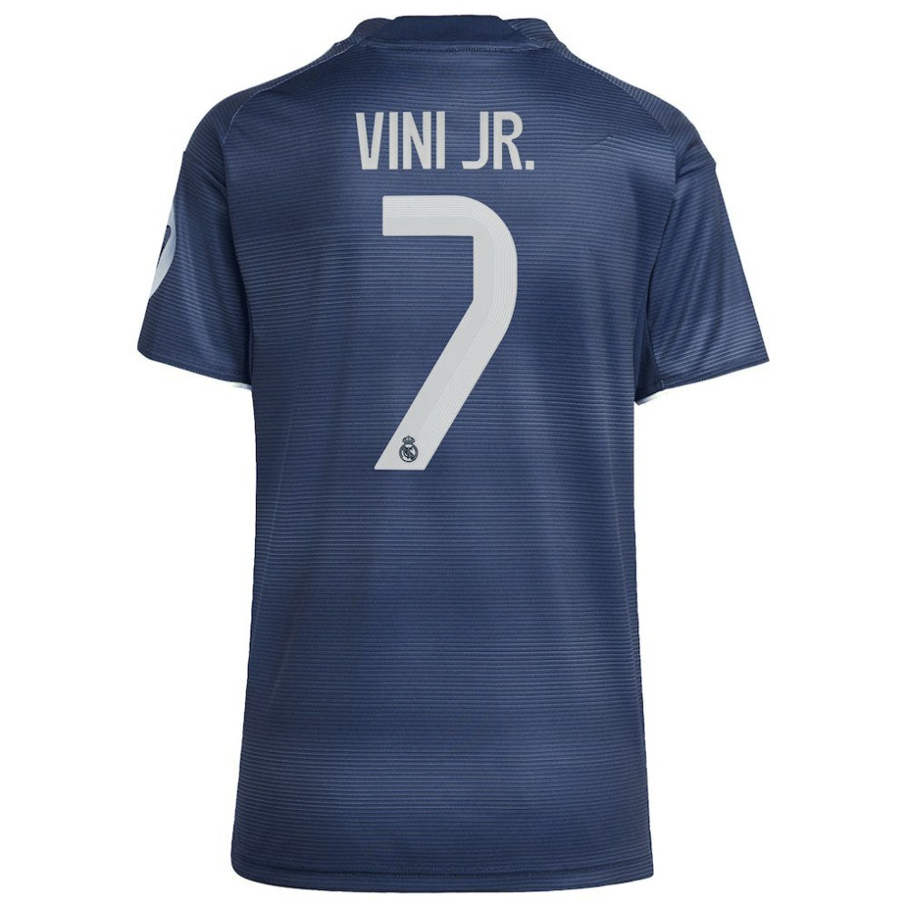 Vini Jr. Real Madrid Women's 2025/26 Away Replica Player Jersey Blue - Adidas