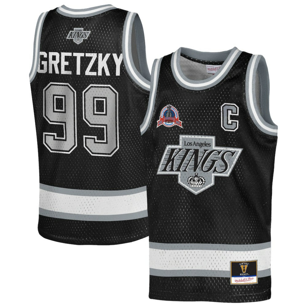 Wayne Gretzky Los Angeles Kings Mitchell & Ness Youth Maxxed Out Fashion Basketball Jersey - Black - NHL 203133397