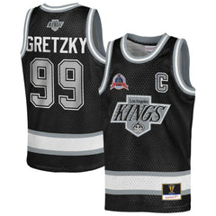 Wayne Gretzky Los Angeles Kings Mitchell & Ness Youth Maxxed Out Fashion Basketball Jersey - Black - NHL 203133397