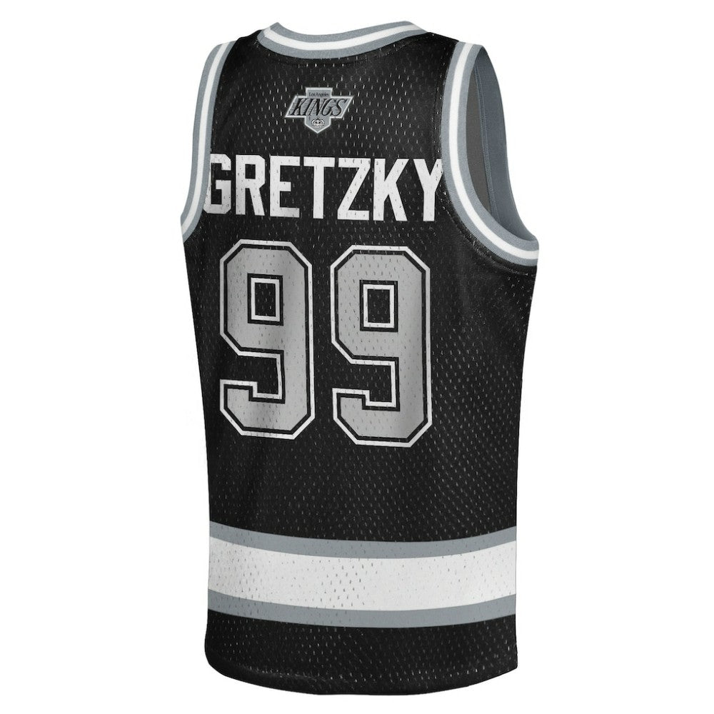 Wayne Gretzky Los Angeles Kings Mitchell & Ness Youth Maxxed Out Fashion Basketball Jersey - Black - NHL 203133397