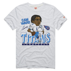 Cameron Ward Tennessee Titans Homage Unisex Caricature Player Graphic Tri-Blend T-Shirt Ash