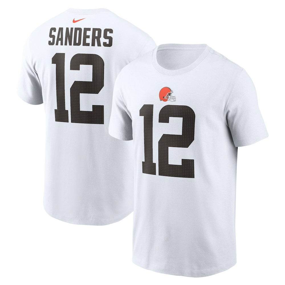Nike Shedeur Sanders Cleveland Browns 2025 NFL Draft Name & Number T-Shirt White