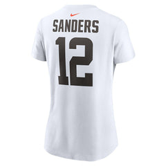 Nike Shedeur Sanders Cleveland Browns Women's 2025 NFL Draft Name & Number T-Shirt White