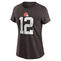 Nike Shedeur Sanders Cleveland Browns Women's 2025 NFL Draft Name & Number T-Shirt Brown