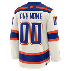 Edmonton Oilers Fanatics Alternate Premium Custom Jersey - Light Beige - NHL 203133897