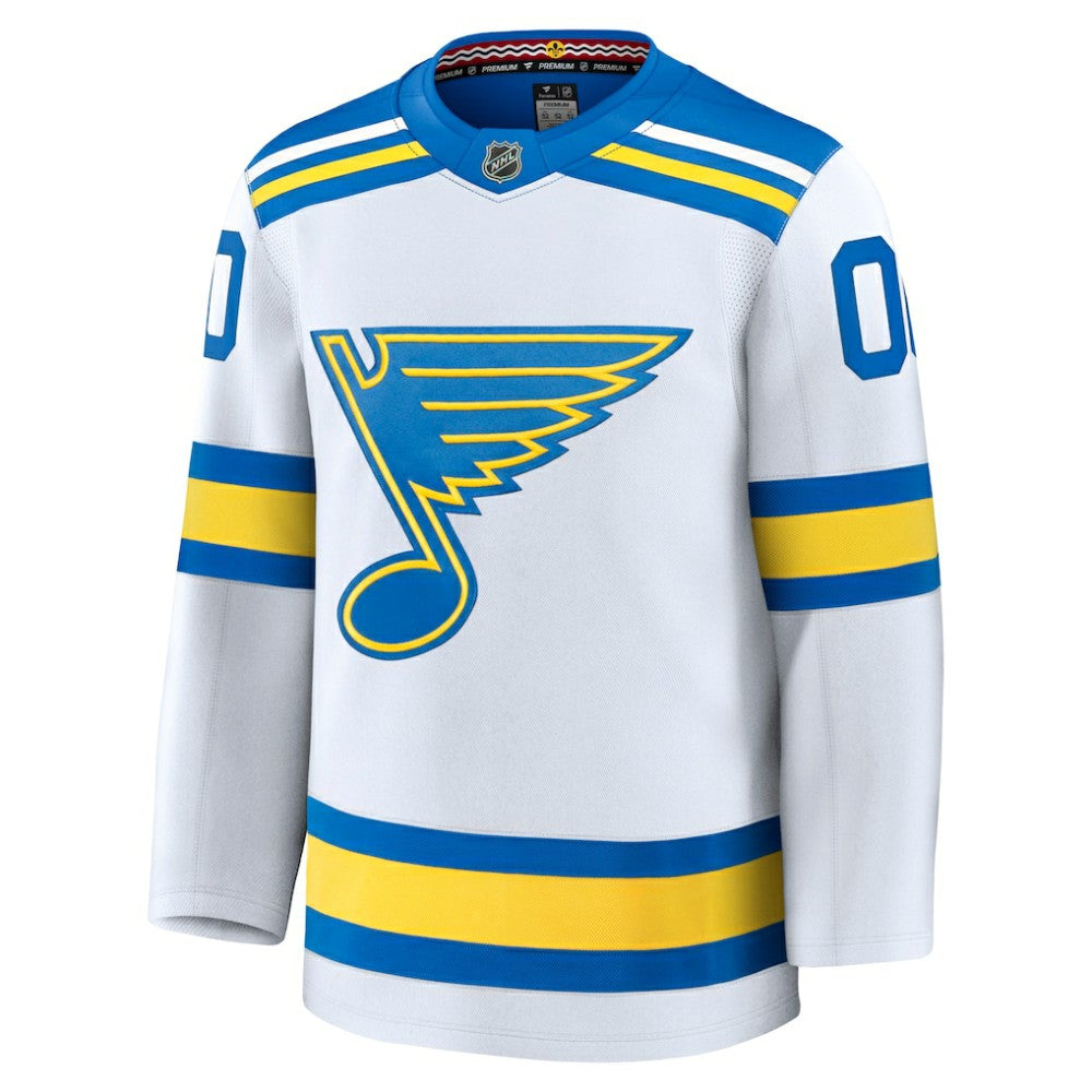 St. Louis Blues Fanatics Away Premium Custom Jersey - White - NHL 203133906
