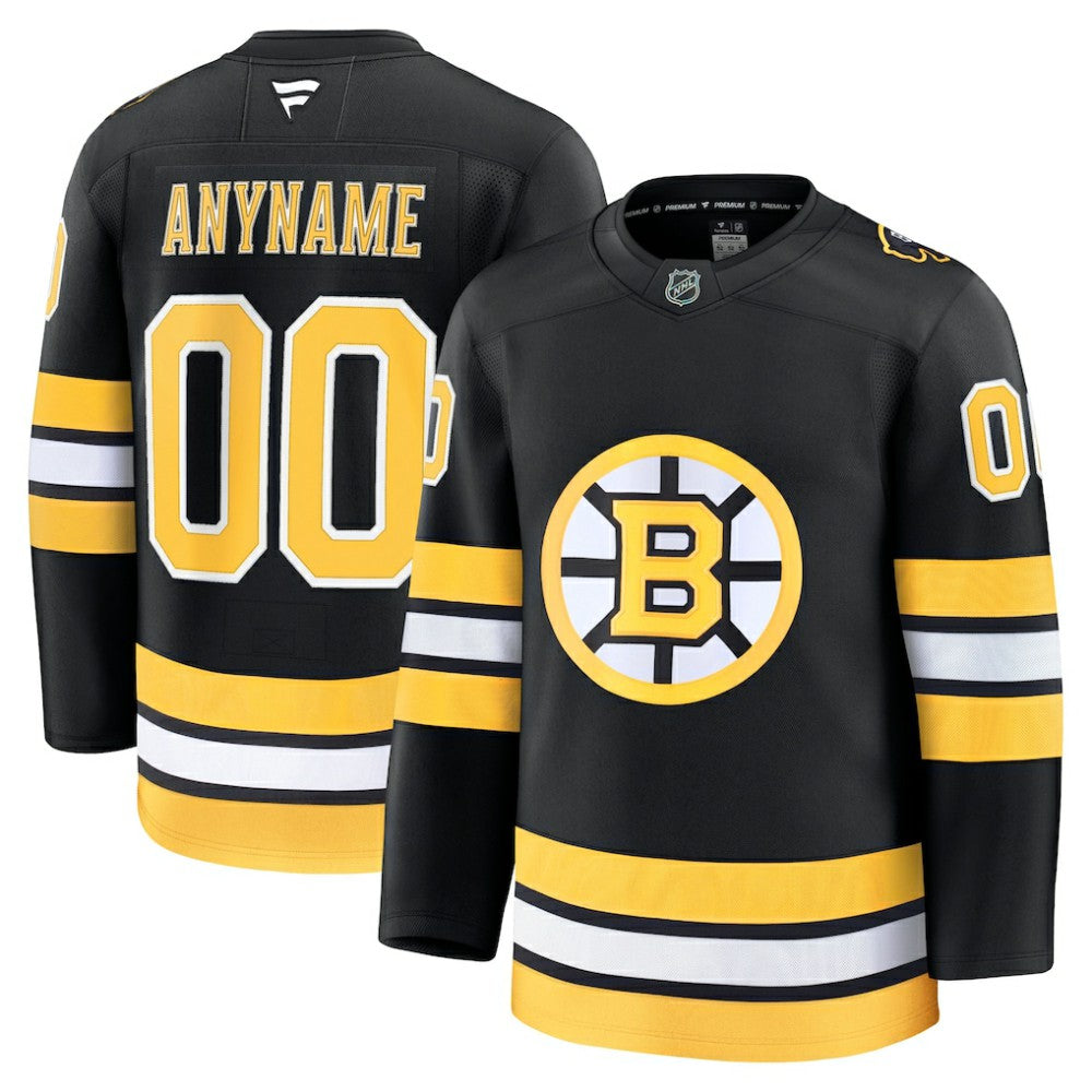 Boston Bruins Fanatics Home Premium Custom Jersey - Black - NHL 203133907