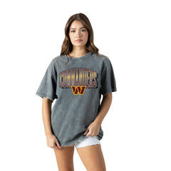 Washington Commanders Gameday Couture Women's Peak Performance Oversized Snow Wash T-Shirt Gray