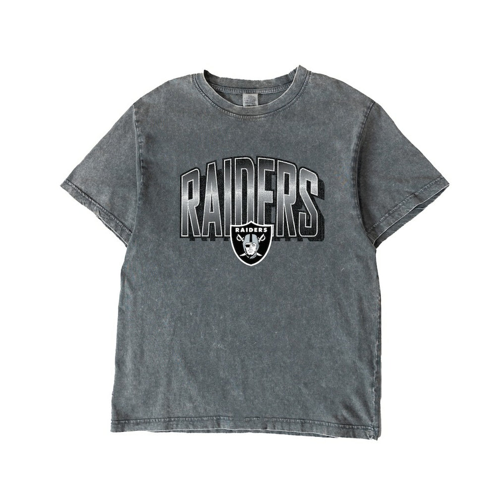 Las Vegas Raiders Gameday Couture Women's Peak Performance Oversized Snow Wash T-Shirt Gray