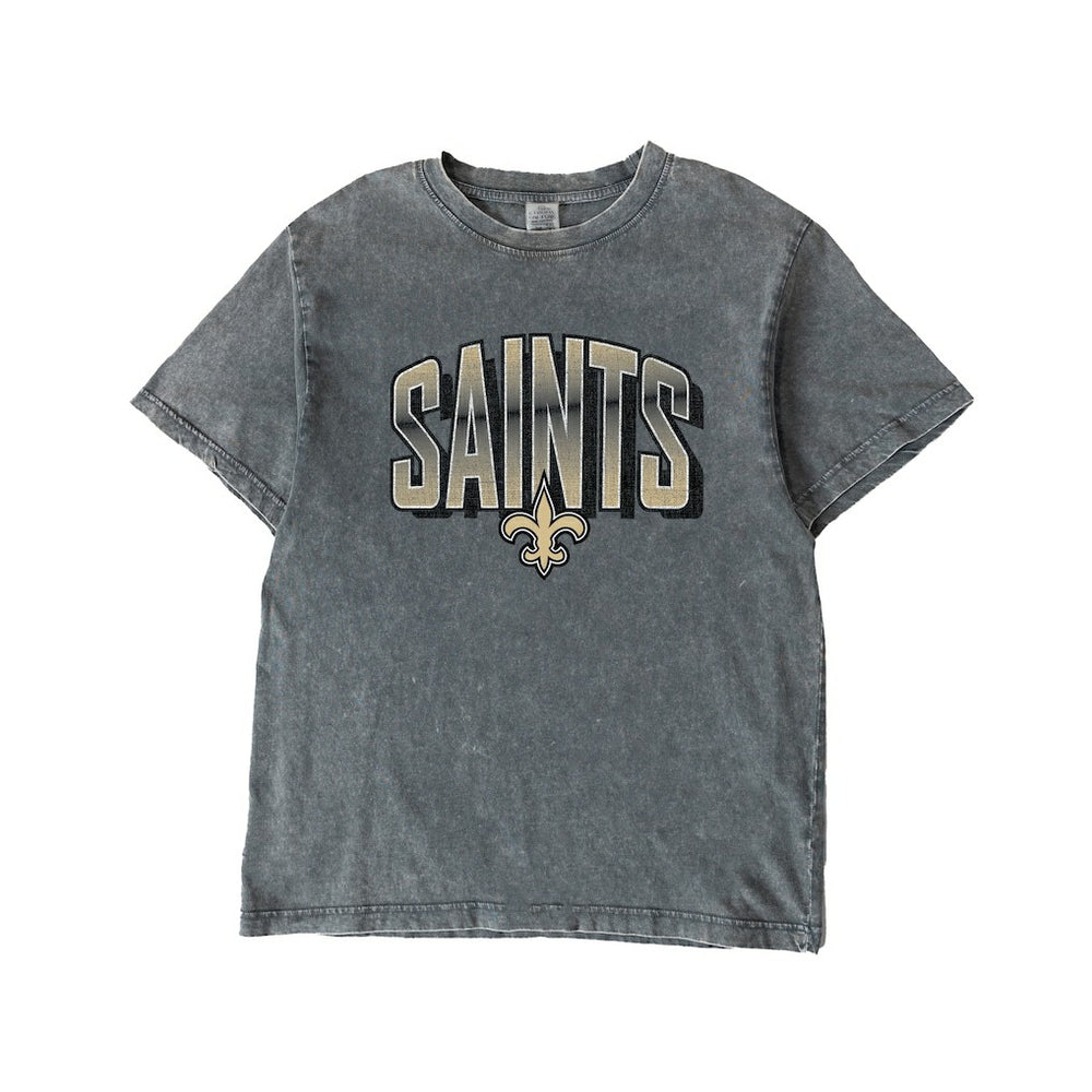 New Orleans Saints Gameday Couture Women's Peak Performance Oversized Snow Wash T-Shirt Gray
