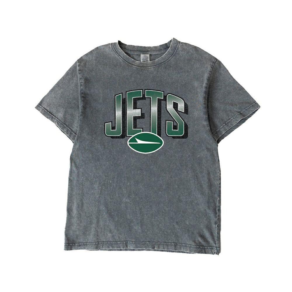 New York Jets Gameday Couture Women's Peak Performance Oversized Snow Wash T-Shirt Gray